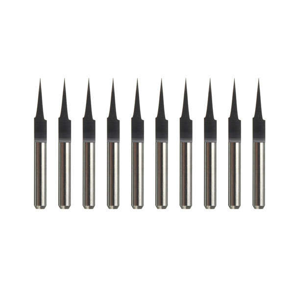 10Pcs 10¿0.2mm Carbide Flat Bottom PCB Engraving Bits 3.175mm CNC Router Tool