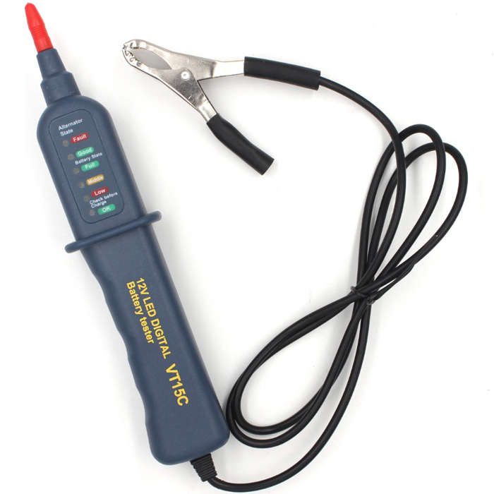 WHDZ VT15C 12V Car Battery Tester Digital Auto Alternator Analyzer Voltmeter 6