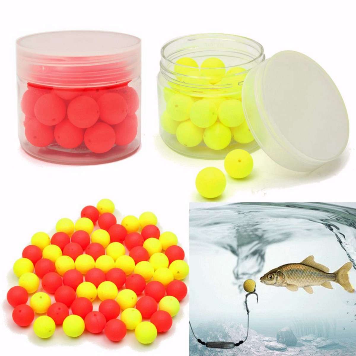 30Pcs 12mm Round Tackles Flavor Feeder Beads Floating Fishing Lure Carp Baits