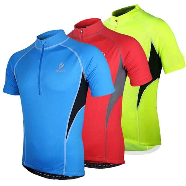 ARSUXEO Men's Short Sleeve Cycling Jersey Bike Bicycle Jersey Outdoor Sports Cl