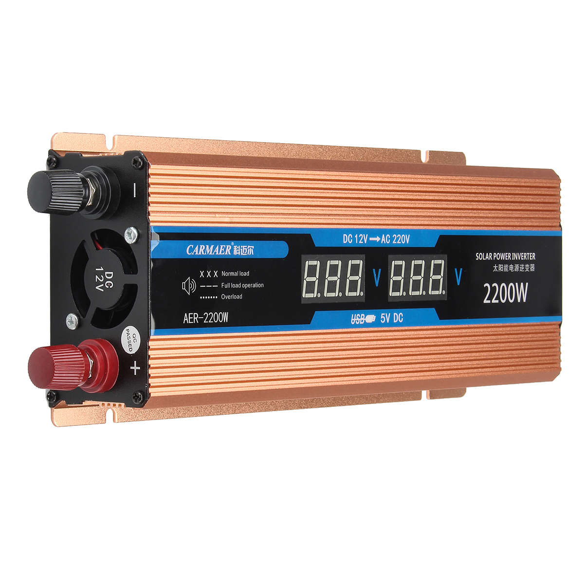 12V To 220V Inverter Intelligent LCD Dual Display Solar Power Inverter Peak 220