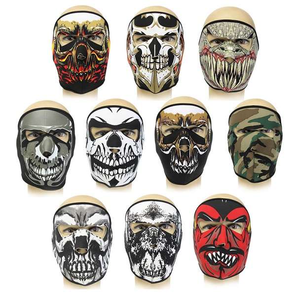Neoprene Full Face Reversible Biker Skateboard Motor Bike Scary Sports Mask CS