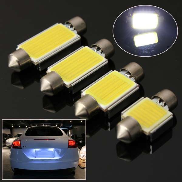 6W 6000K COB LED C5W Festoon Bulb No Error Number License Plate Light White