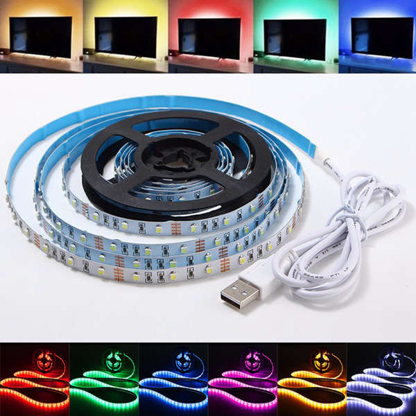 1M Waterproof USB SMD3528 TV Background Computer LED Strip Tape Flexible Light