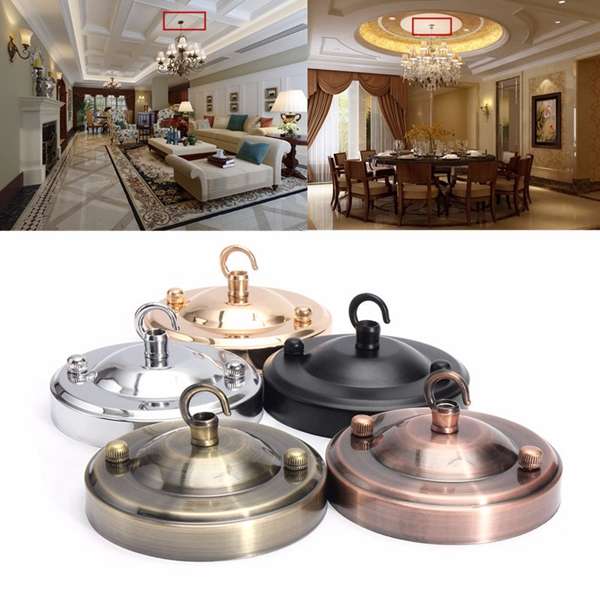 Retro Vintage Ceiling Rose Hook Plate Holder Light Fitting Chand - Color Bronze