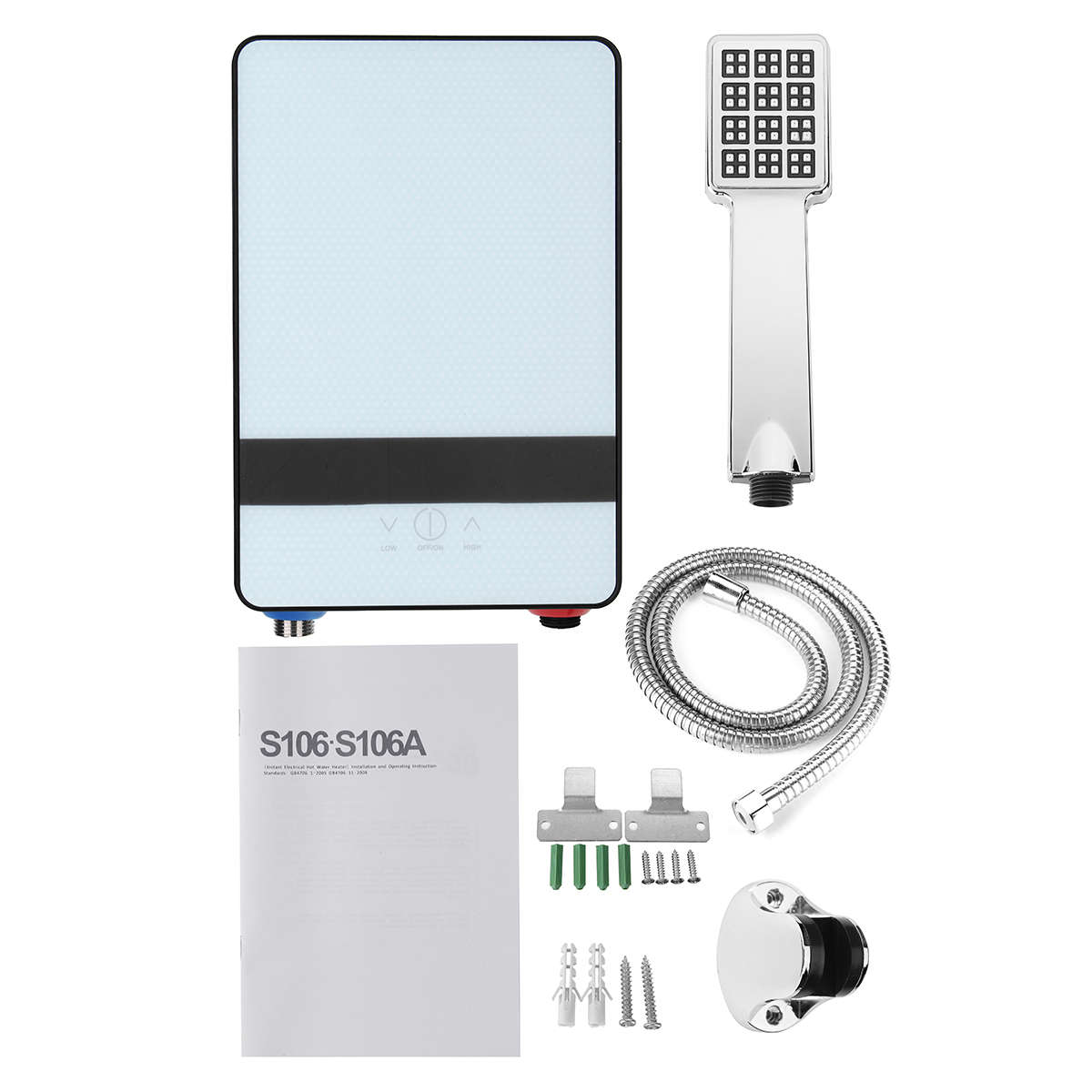 220V 6500W Mini Tankless Instant Electric Hot Water Heater Bathroom Shower