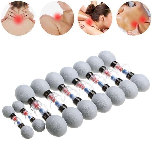 HACI 18 Cups Noninvasive Acupuncture Acupressure Ointment Magnetism Therapy Hou
