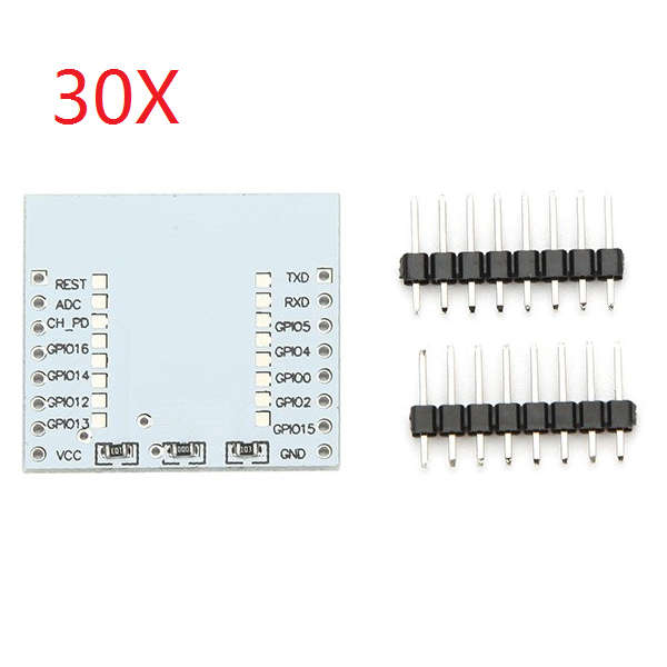 30Pcs Serial Port WIFI ESP8266 Module Adapter Plate With IO Lead Out For ESP-07
