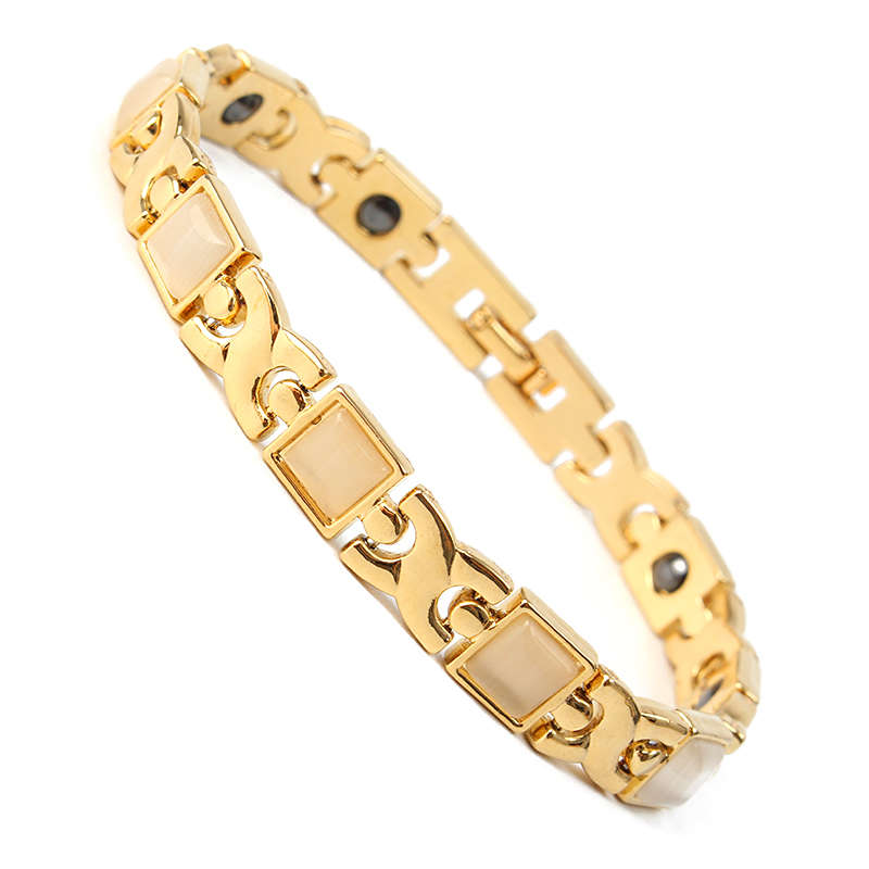 Opals Health Magnetic Therapy Bracelet 18K Gold Wristband Jewelry For Women