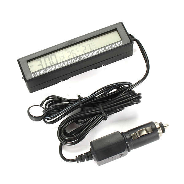 EC88 Clock + Temperature + Voltage 3 In 1 LED Luminous Vehicle Electronic Clock