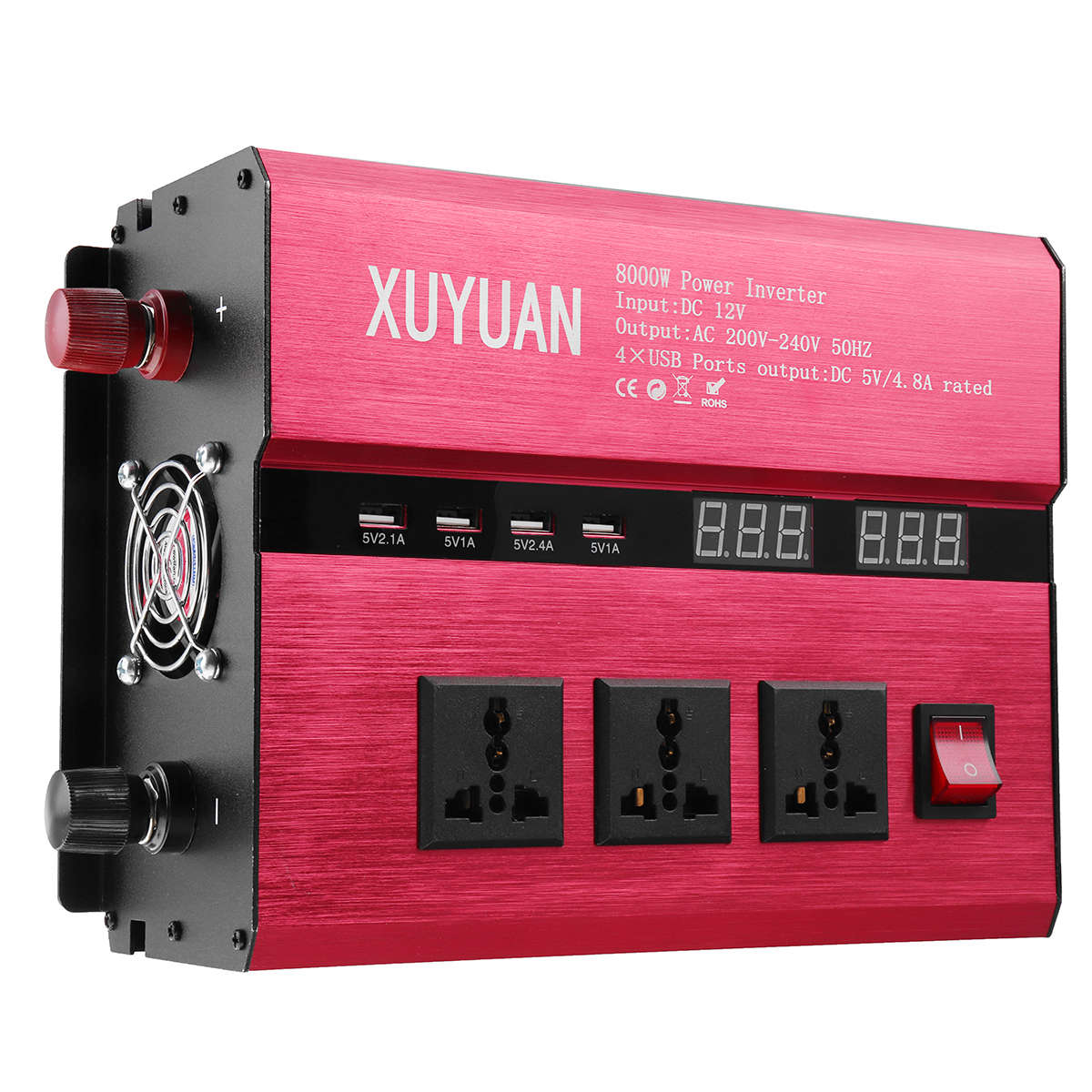 DC 12V/24V To AC 220V/110V Solar Power Inverter 8000W Peak LED Power Sine Wave