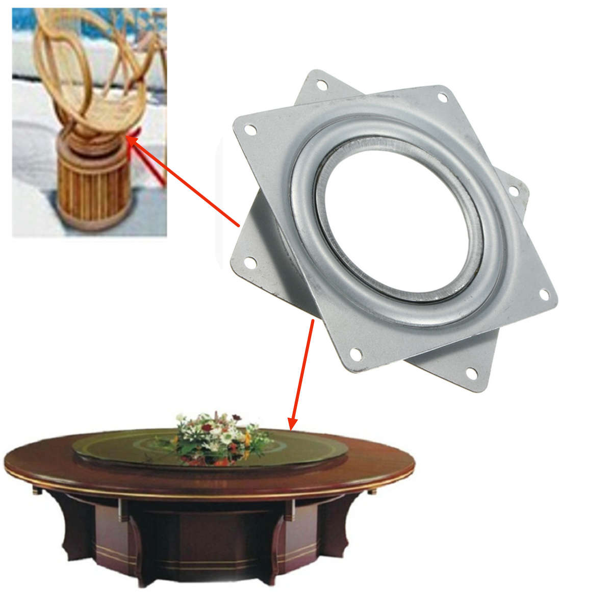 Full Ball Bearing Swivel Plate Metal Lazy Susan Turntable 4