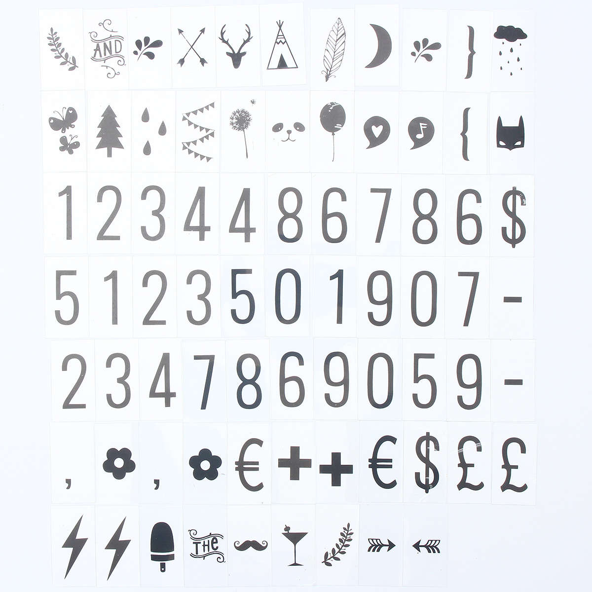 75Pack Black Letters Sign A4 Cinematic Cinema Light Up Box LED Message Board De