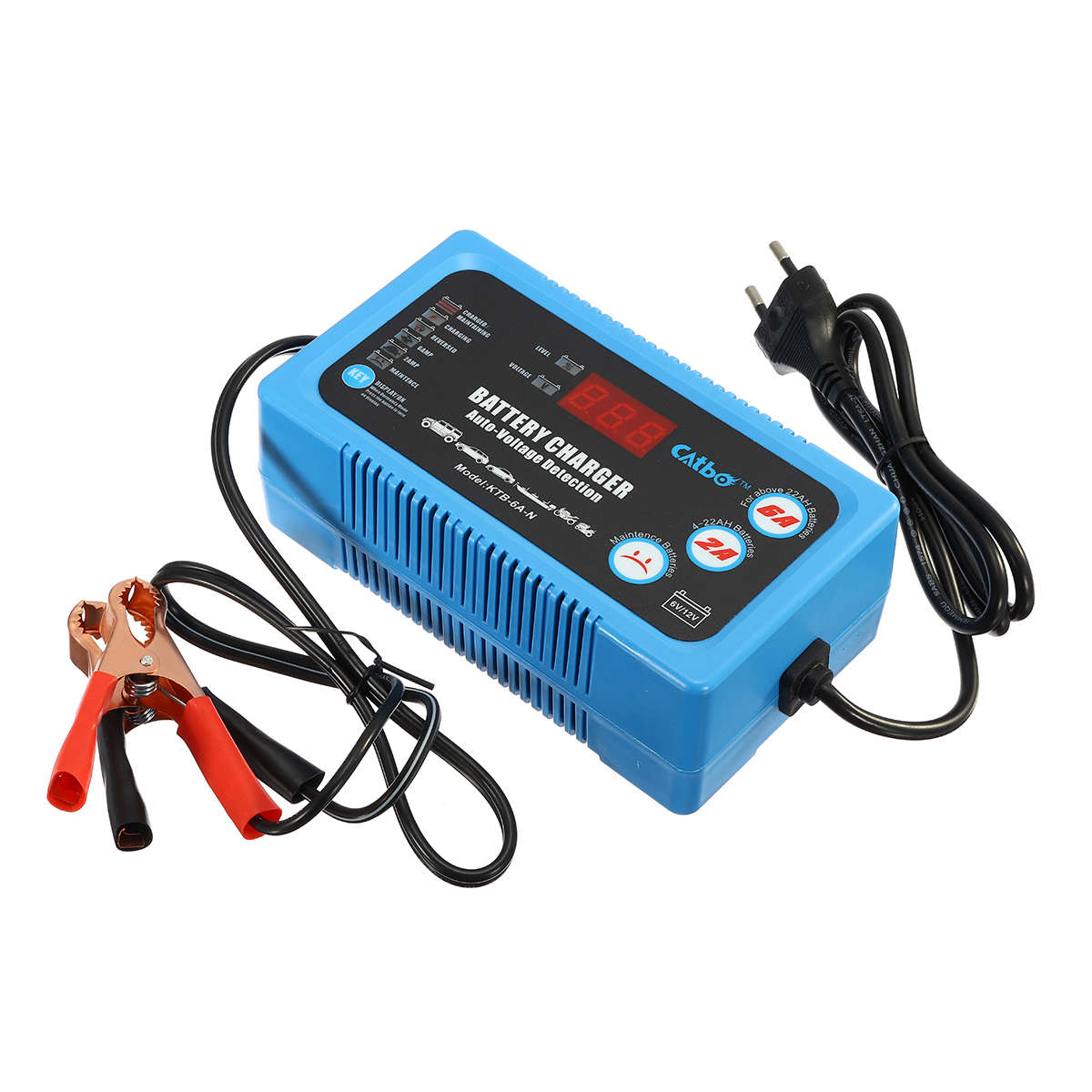 6V/12V LCD Display Lead Acid Battery Charger Maintain Automatic Intelligent Pul
