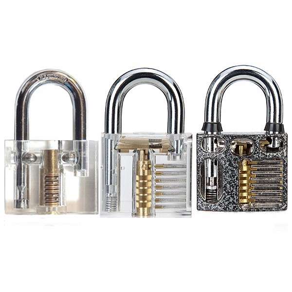 DANIU 3pcs Cutaway Inside View Of Practice Padlock Lock Pick Tools Locksmith Tr