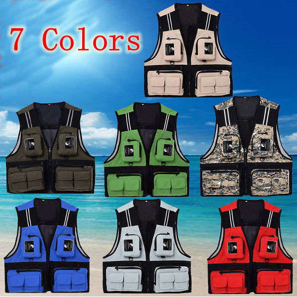 Outdoor Leisure Fishing Male Vest Quick-Drying Mesh Multi-pocket Photojournalis