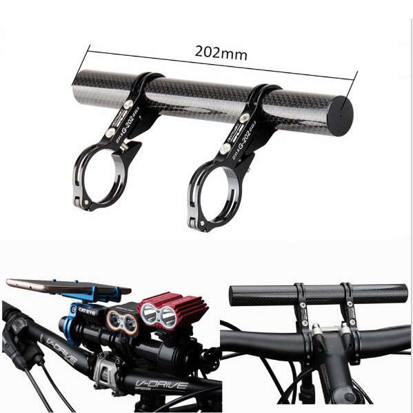 GUB G-202 Bicycle Bike Double Handlebar Extension Mount Carbon Fiber Extender L
