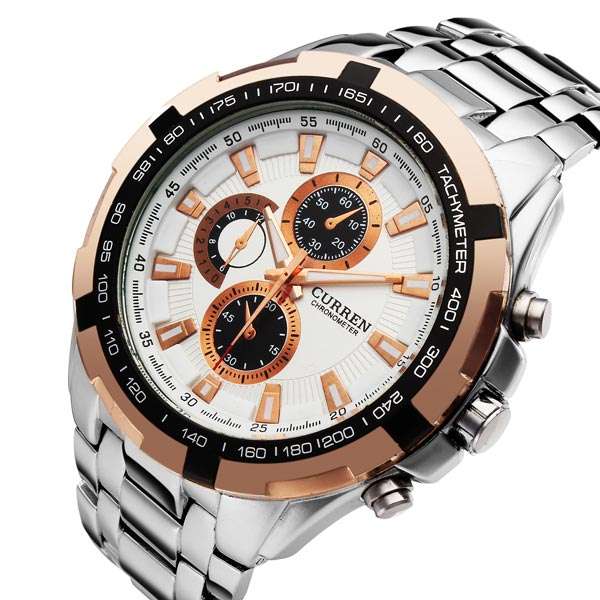CURREN 8023 Fashion Men Style Watch Waterproof Fake Three Dials Analog Quartz W