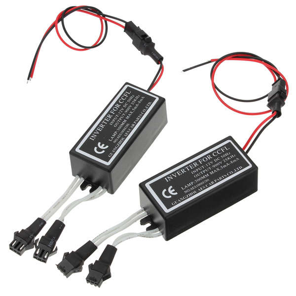 2PCS CCFL Angel Eyes Halo Ring Lights Inverters 12V Anti Interference