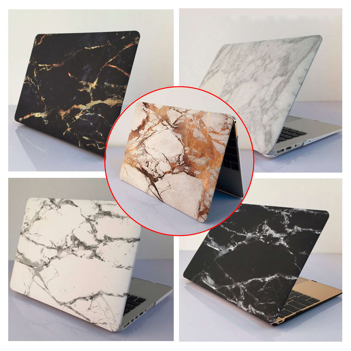 Marble Matte Stone Hard Case Cover Top Bottom Shell For Macbook Air Pro 12 Inch