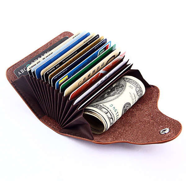 Men Women Genuine Leather Card Holder Colorful Casual Wallet