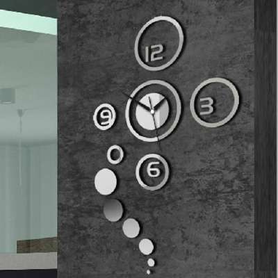 Honana DX-X1 Creative 3D Acrylic Mirror Wall Sticker Quartz Clocks Watch Large