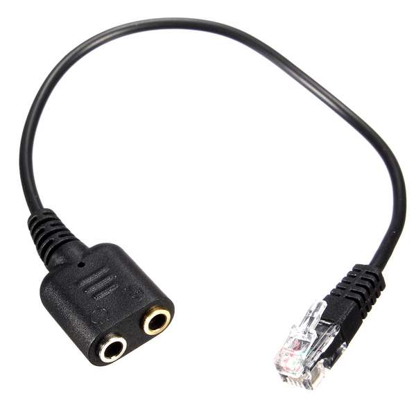 Headset Cable 3.5mm to RJ9 Telephone Jack Adapter Audio Converter for PC Headse