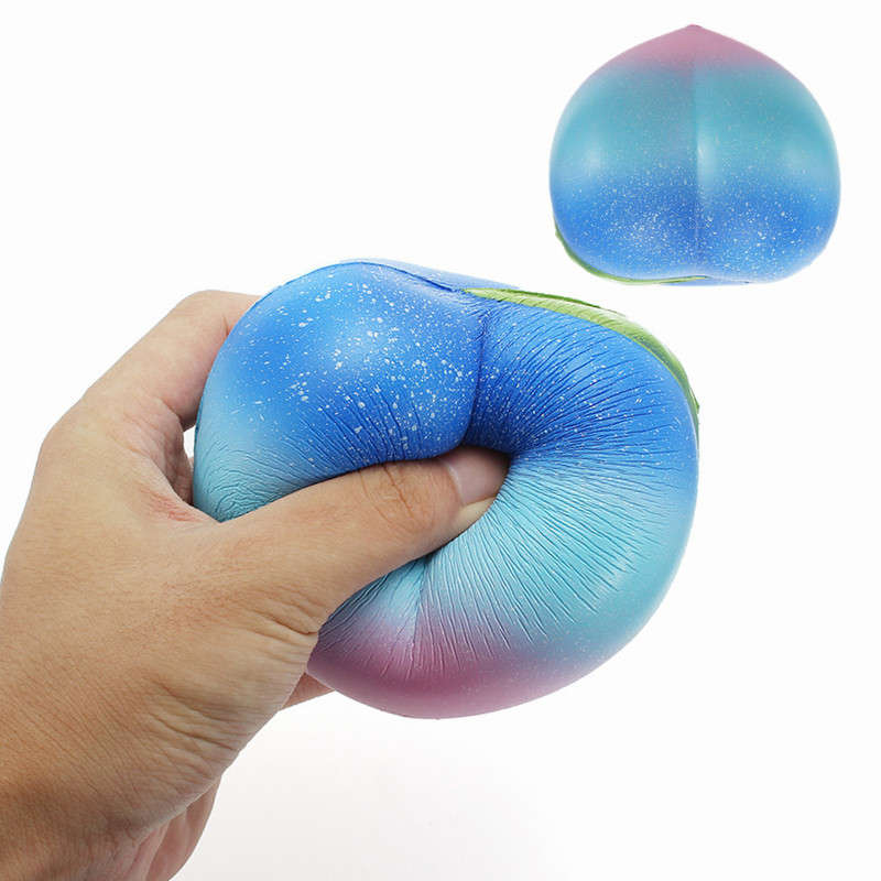 SquishyShop Jumbo Peach Squishy 10cm Soft Slow Rising With Ball Chain Tag Colle