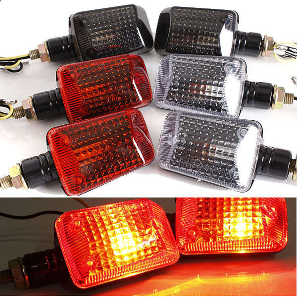 Motorcycle Motor Bike Turn Signal Indicators Light Lamp Amber