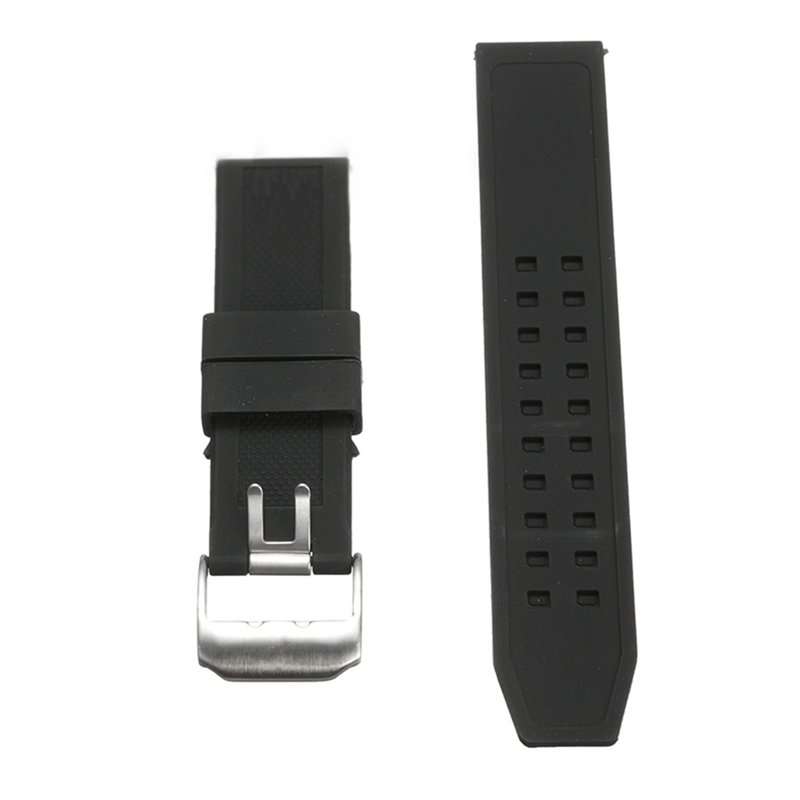 DEFFRUN Replacement 23mm Silicone Rubber Black Watch Band Strap Bracelet For Lu