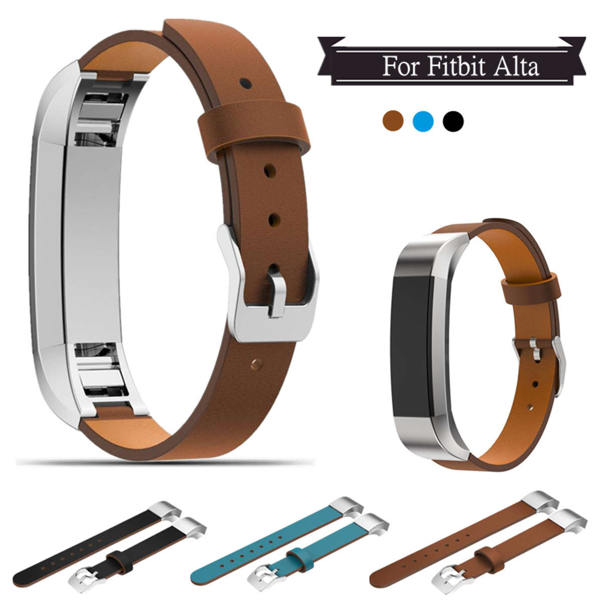 Replacement PU Leather Watch Wrist Band Strap Bracelet For Fitbit Alta Tracker