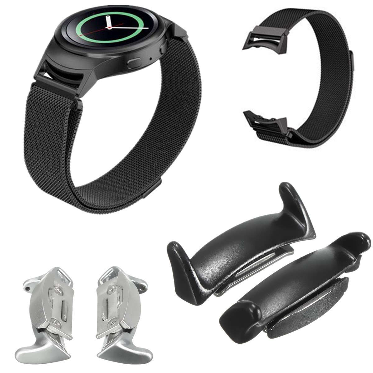 2x Stainless Steel Strap Band Connector Adapter For Samsung Gear S2 RM720