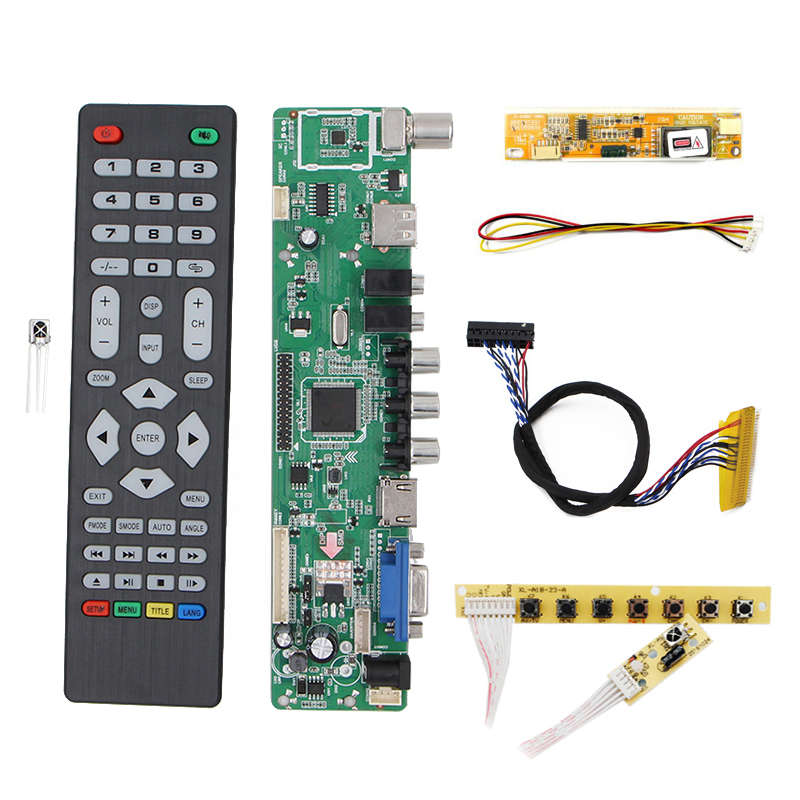V56 Universal LCD TV Controller Driver Board PC/VGA/HDMI/USB Interface+7 Key Bo
