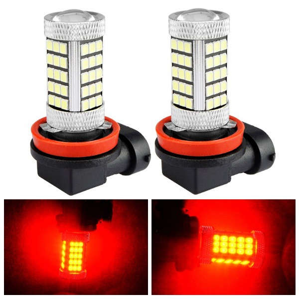 2pcs H11 2835 SMD Red LED Fog Light Daytime Running Light Bulb with Lens Alumin