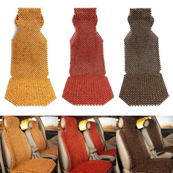 Natural Wood Wooden Beaded Seat Cover Massage Cool Comfortable Car Cushion
