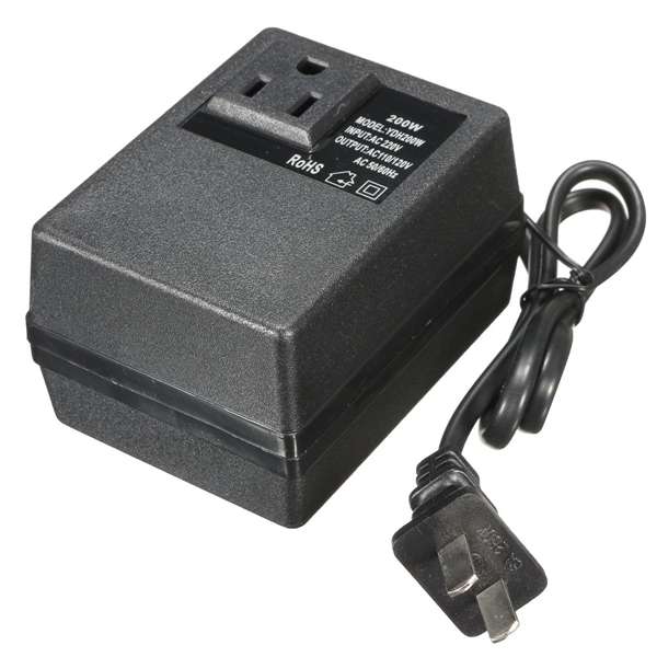 AC 220V/240V To AC 110V/120V 200W International Voltage Converter Travel Transf