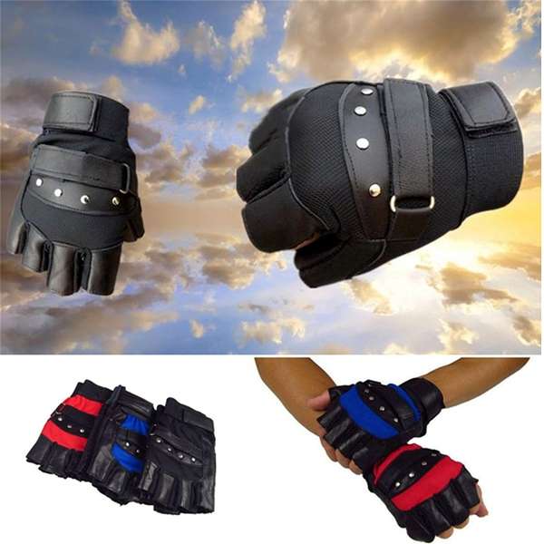 Unisex Mens Ladies Driving Riding Gym Half Finger Gloves