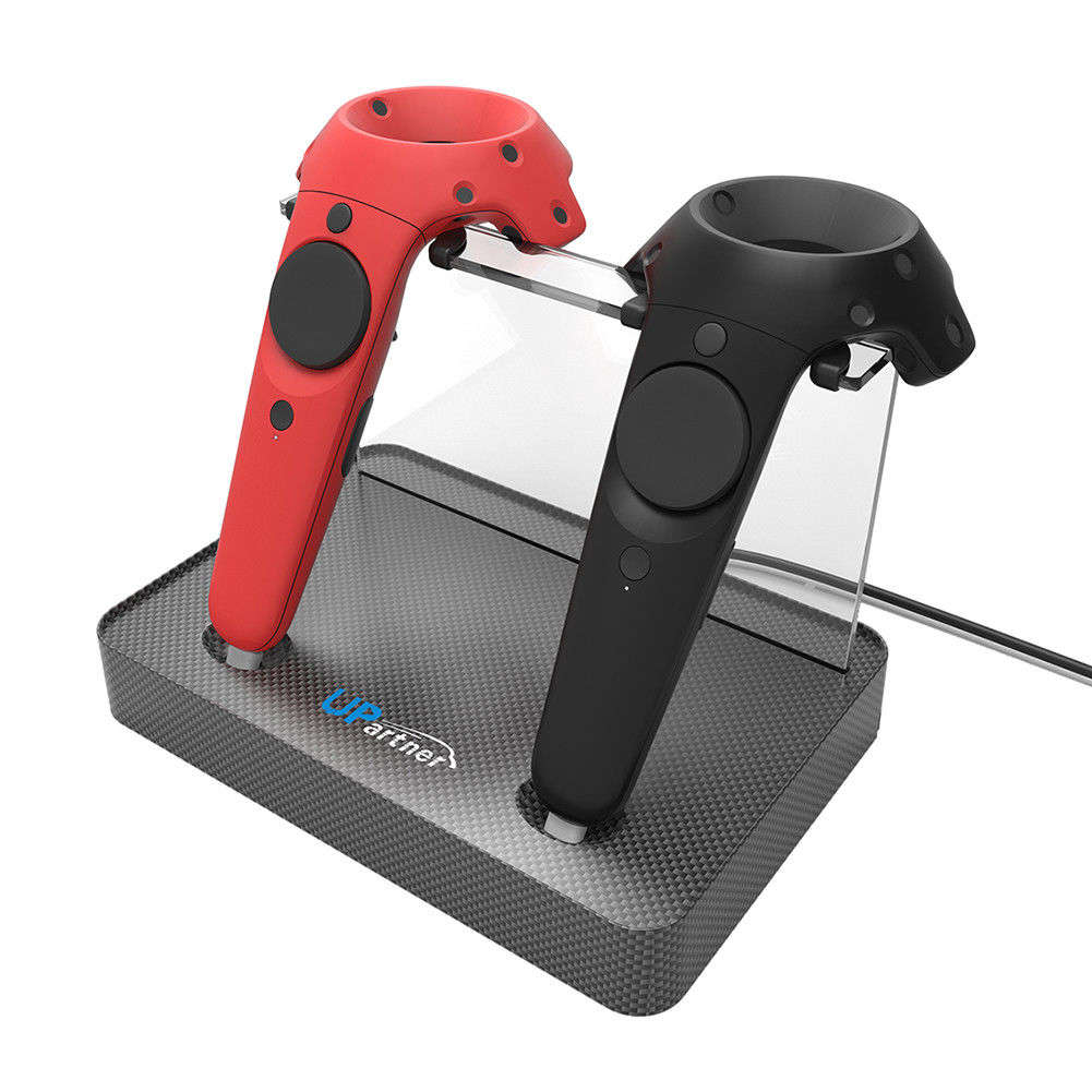 UPARTNER Magnetic Dual Charger Stand Holder For HTC VIVE 3D VR Glassses Wireles