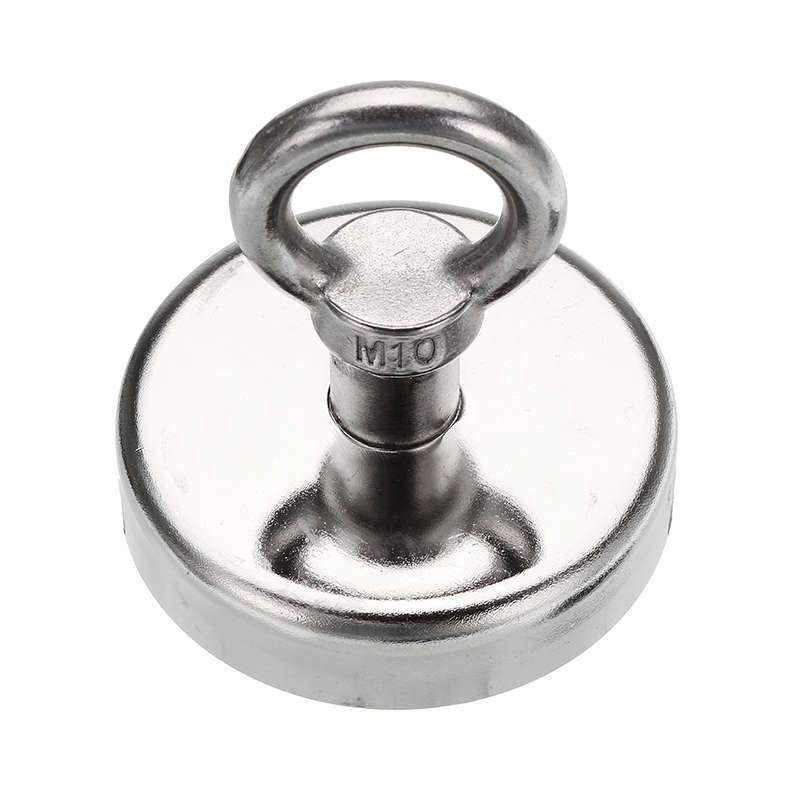 Effetool 75x80mm 165kg Neodymium Recovery Magnet Metal Detector Eyebolt Circula