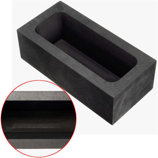 125x60x40mm Square Graphite Mold Crucible for Melting Casting 85oz Gold/46oz Si