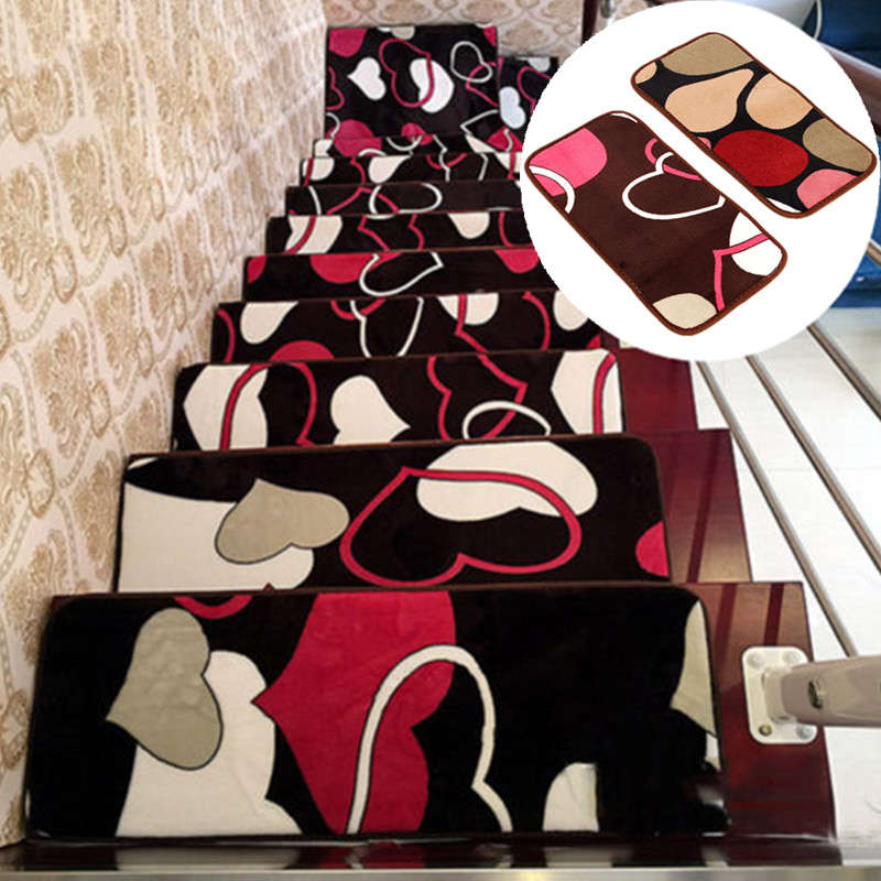 Home Hotel Stair Carpet Tread Anti-skid Step Rugs Stair Mats