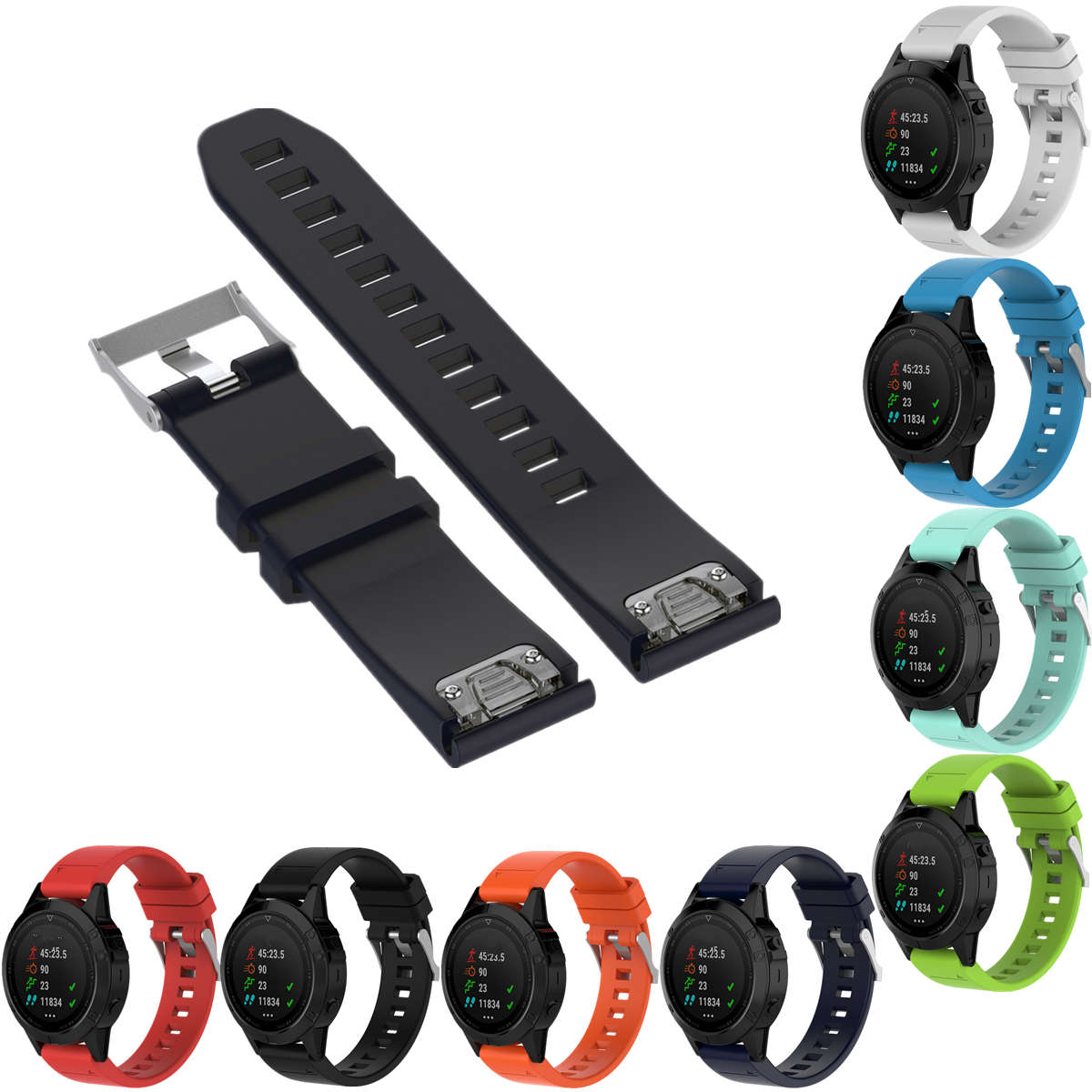 22mm Replacement Silicone Wristband Watch Band Strap Bracelet For Garmin Fenix 5