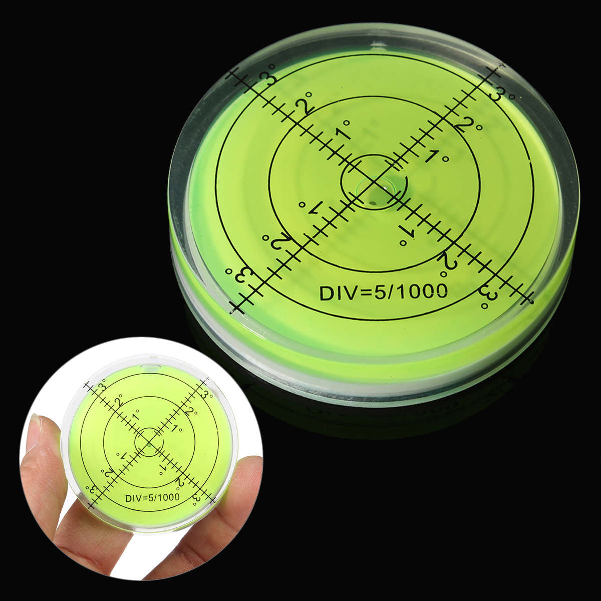 60mm Large Spirit Bubble Level Degree Mark Surface Circular Measuring Bulls Eyes