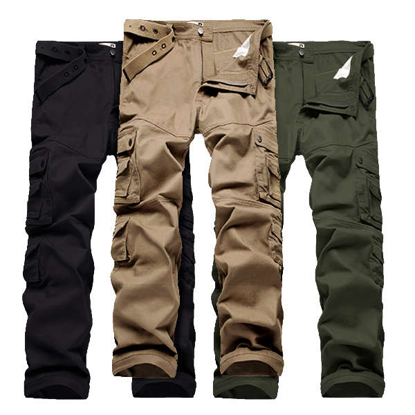 ChArmkpR Mens Plus Big Size 30-46 Cargo Pants Outdoor Loose Cotton Multi-pocket