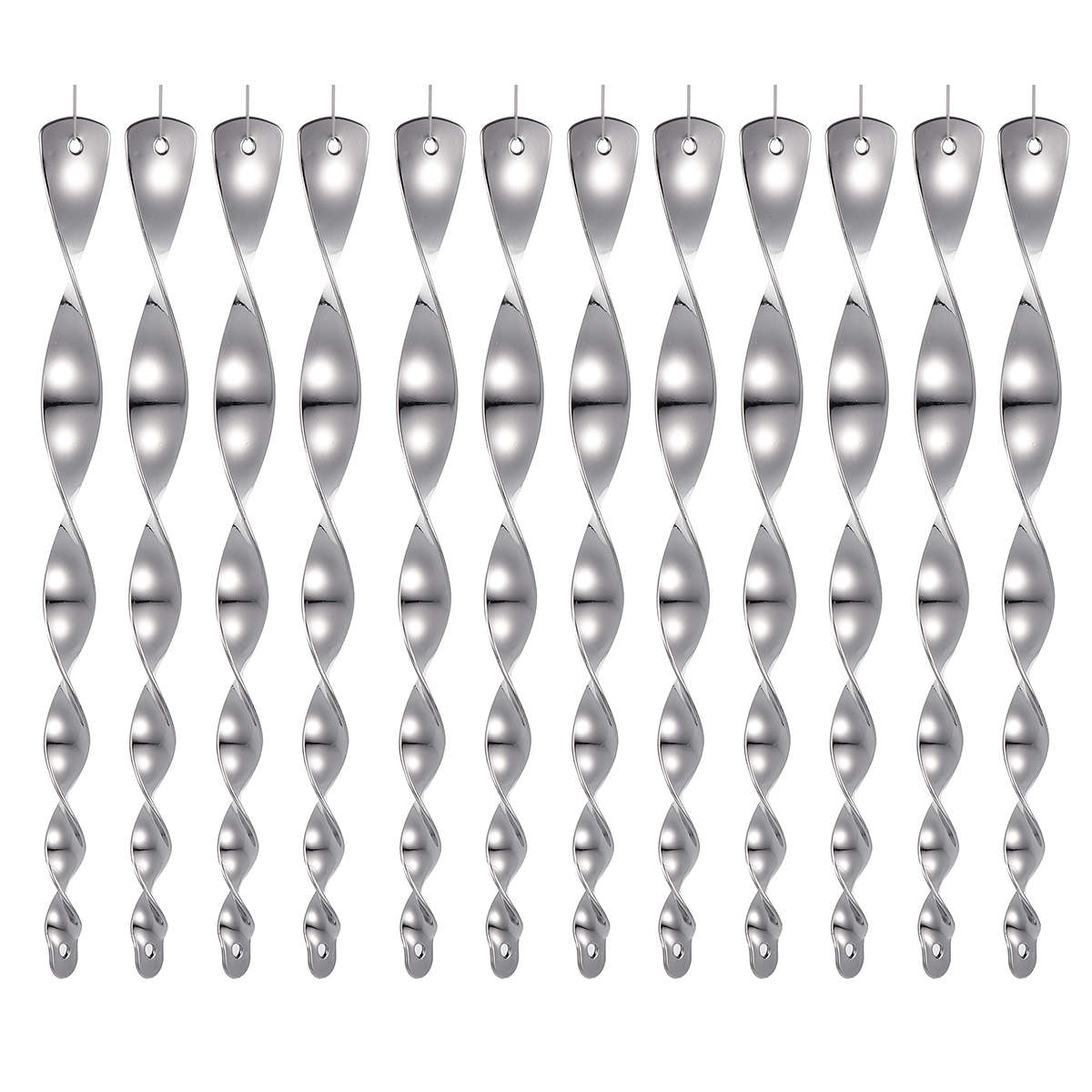 12Pcs Bird Repellent Reflective Scare Blinder Metal Rod Ornamental Spiral Deter