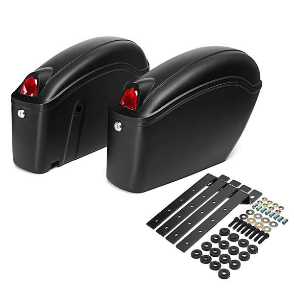 26L Hard Trunk Matte Black Universal Hard Saddlebags For Harley/Honda/Suzuki/Ka