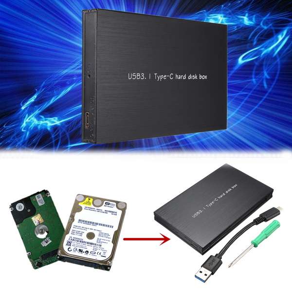 USB 3.1 2.5 Inch SSD Hard Drive Disk HDD External Case Enclosure Box for Laptop