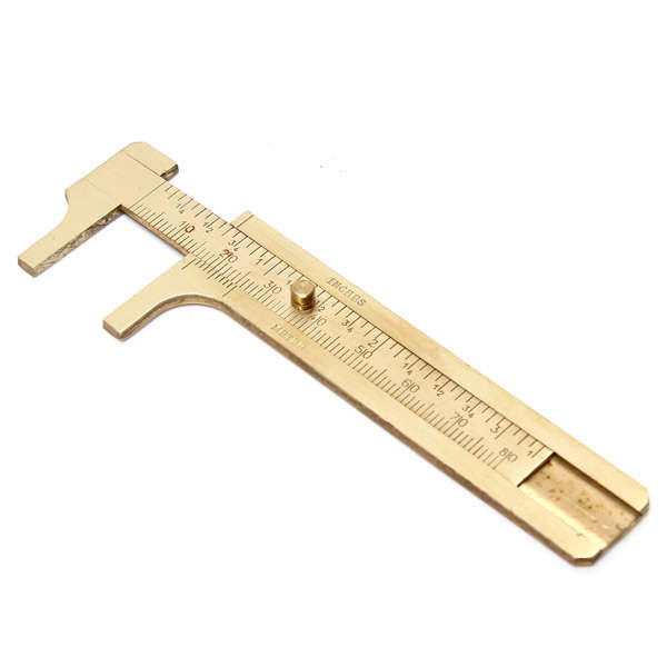 80mm Mini Brass Sliding Gauge Vernier Caliper Measure Measurement Tool Pocket D