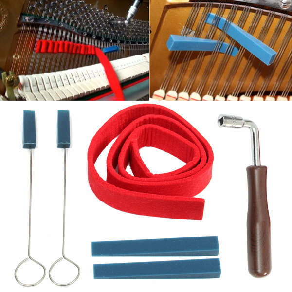 6Pcs Piano Tuning Lever Tools Kit Mute Hammer DIY Set Piano Part