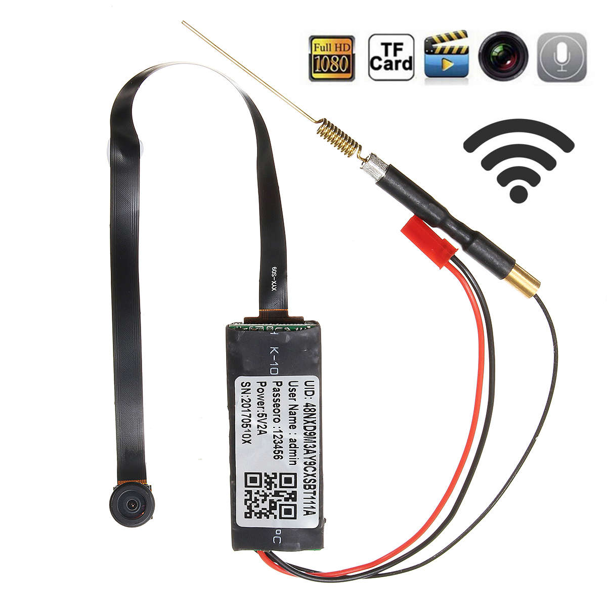 1080P 170 Wide Degree Mini Wireless WiFi IP HD Camera Hidden Cam DIY Module